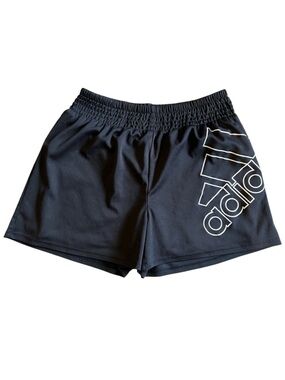 5/$20 Adidas Black Athletic Shorts Youth M 10/12 Lined Running Gym Activewear